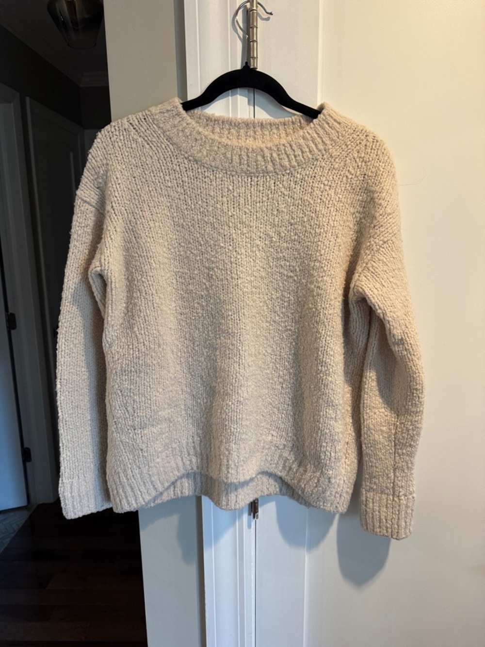 Vince Cream Cozy Textured Crewneck Sweater